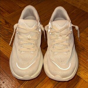 Hoka Women's Knit Lace-Up Sneakers in Cream